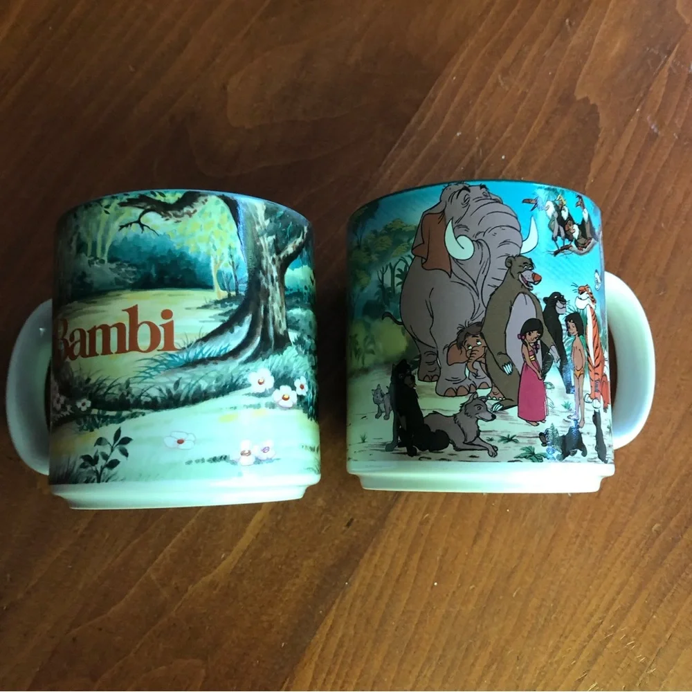 Set of Two Vintage Disney Mugs- The Jungle Book and Bambi